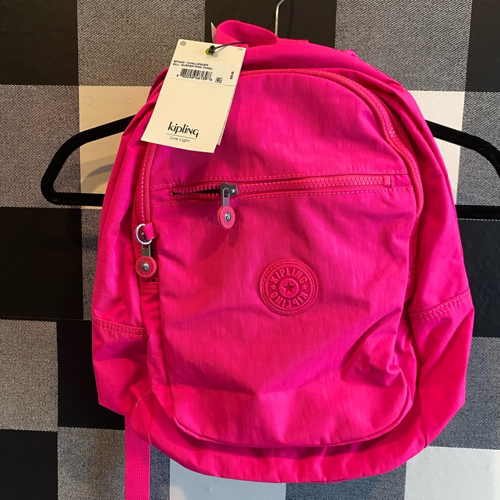 NWT Kipling hot pink nylon backpack